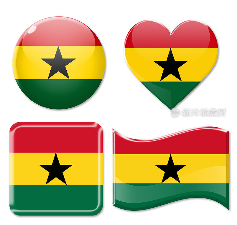 加纳旗帜和图标设置