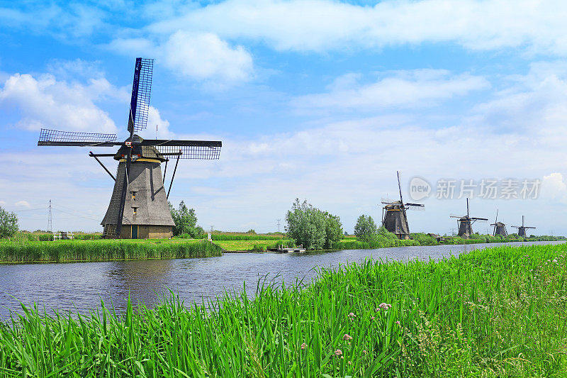 Kinderdijk的传统荷兰风车