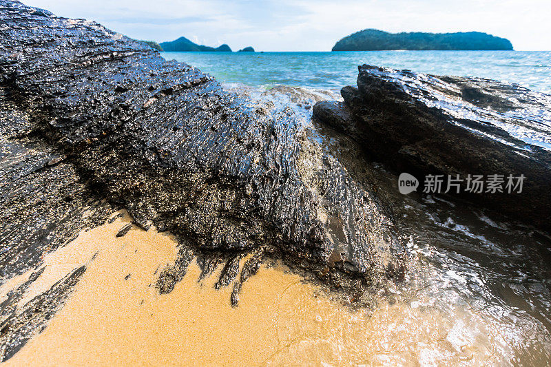 兰卡威的沙子和岩石