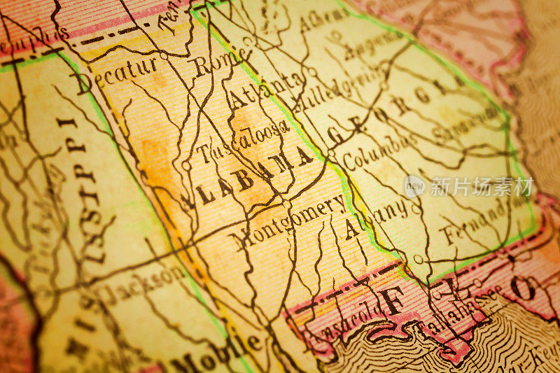 阿拉巴马州的古董地图
