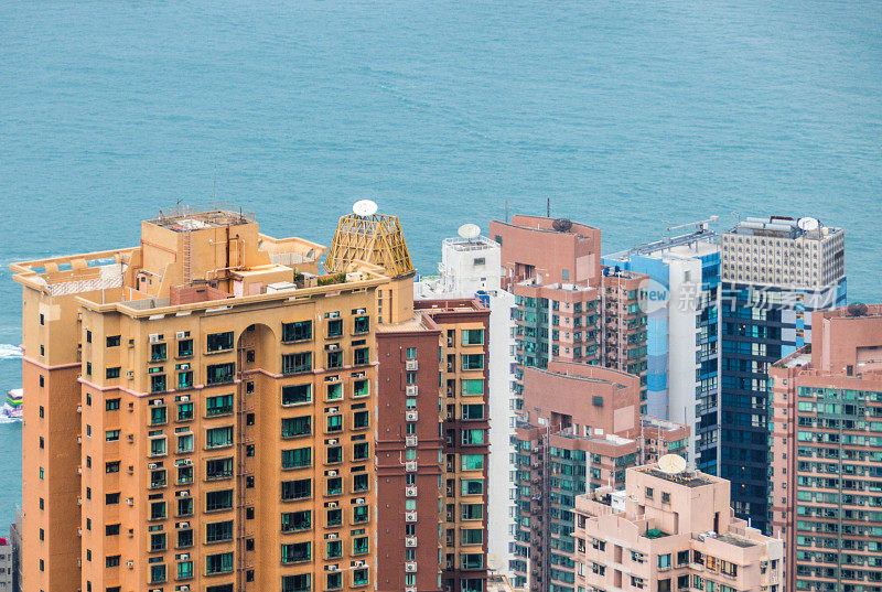 鸟瞰图的香港城市景观