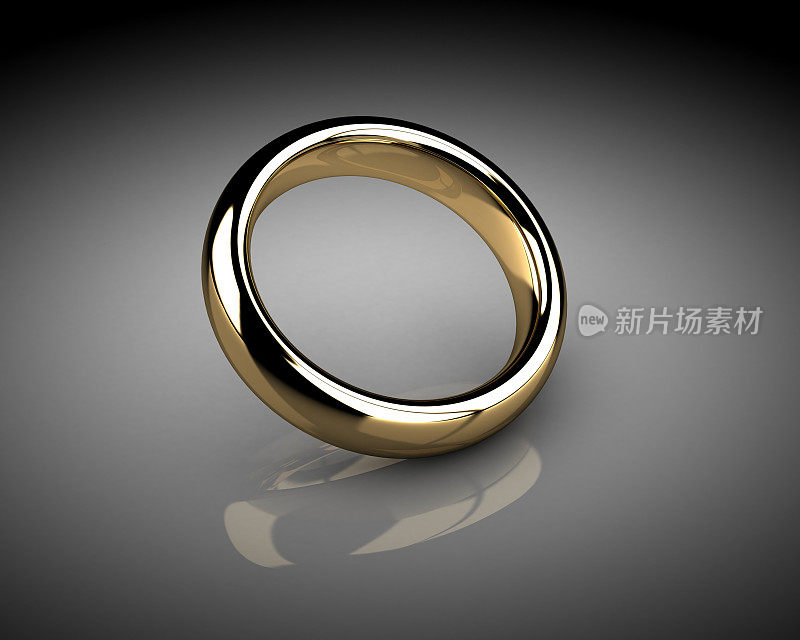白色背景上的结婚戒指(3D渲染)