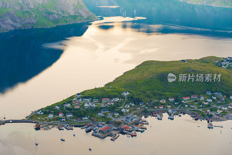 挪威罗浮敦群岛全景，日落美景