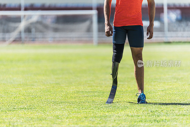 近距离残疾人运动员假肢。