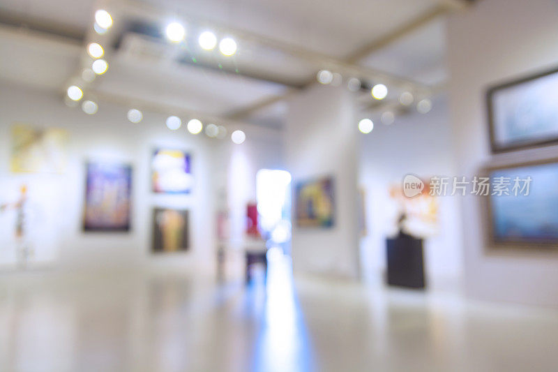 抽象模糊散焦画廊、博物馆或展厅的背景