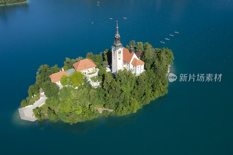 斯洛文尼亚布莱德湖岛上的教堂