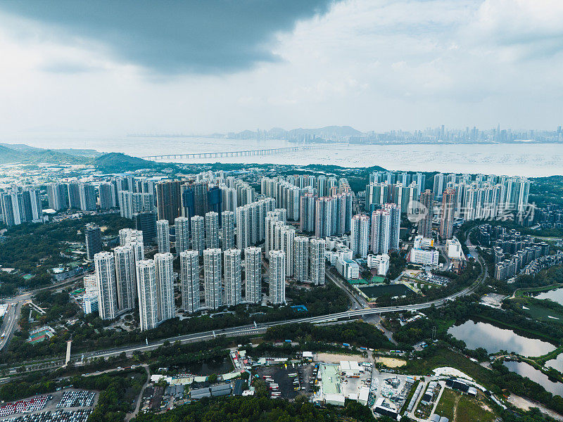 无人机拍摄的香港天水围房屋