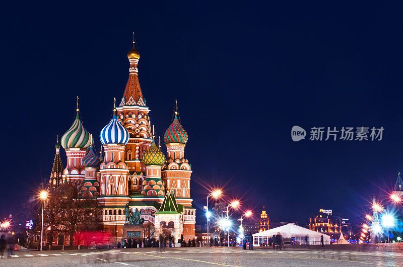莫斯科圣巴西尔大教堂夜景