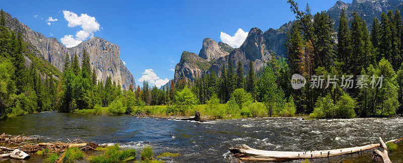 约塞米蒂山谷的全景