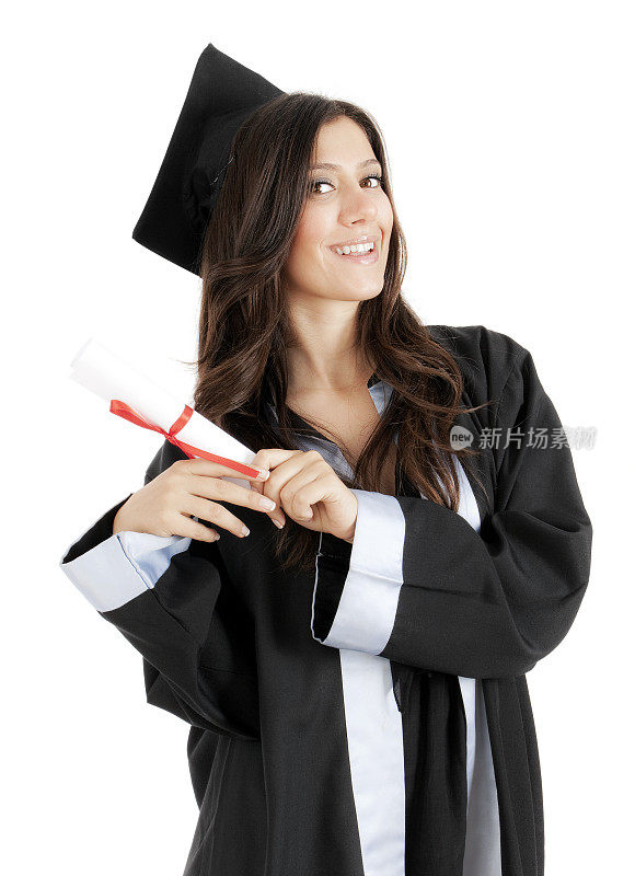 女毕业生持有文凭