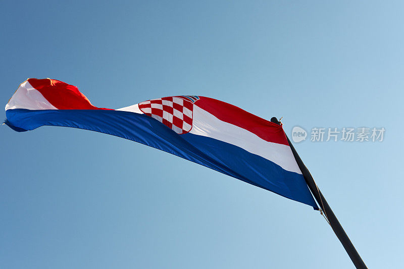 风中飘扬的克罗地亚国旗