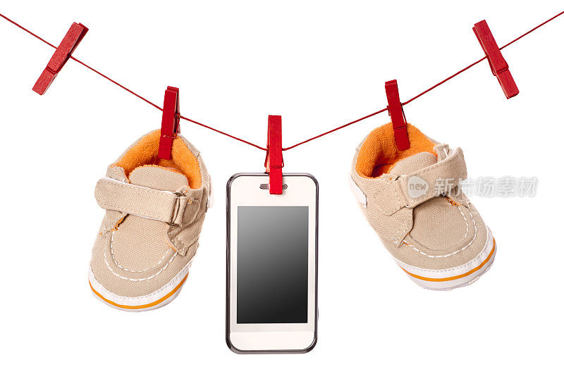 智能手机和婴儿鞋