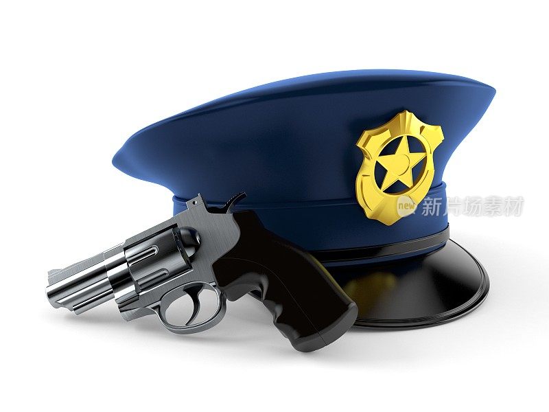警察戴着帽子