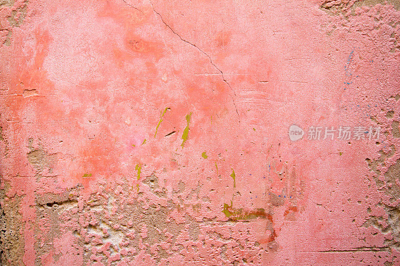 老西西里墙壁背景纹理:粉红色和斑驳