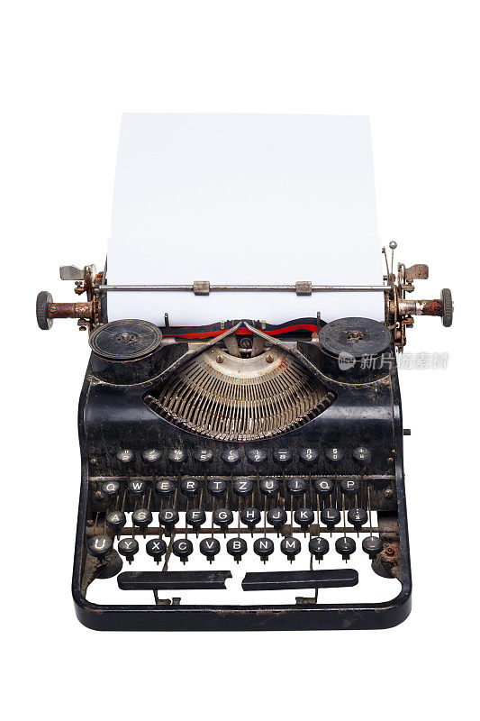 老式手动打字机，又脏又生锈