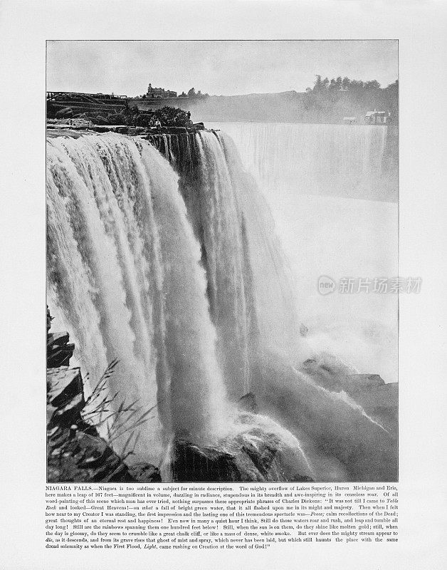 古美国照片:尼亚加拉大瀑布，纽约，美国，1893