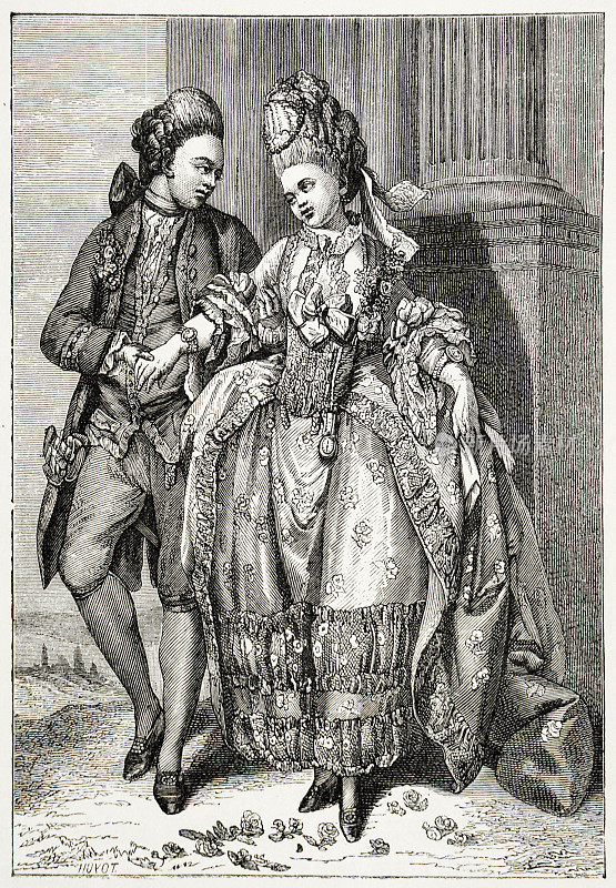 新婚夫妇，18世纪的法国
