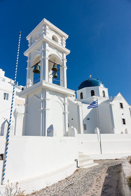 希腊圣托里尼岛Firá的教堂
