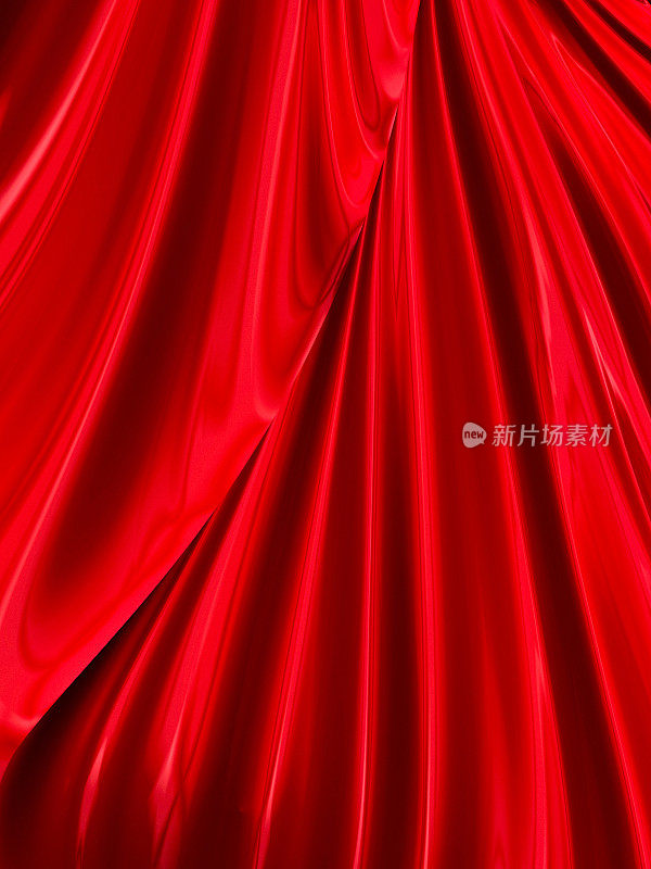 高分辨率红色分形背景，图案让人联想到丝质窗帘纹理。