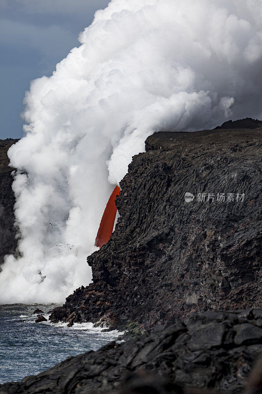 熔岩入海，基拉韦厄火山，大岛，夏威夷群岛