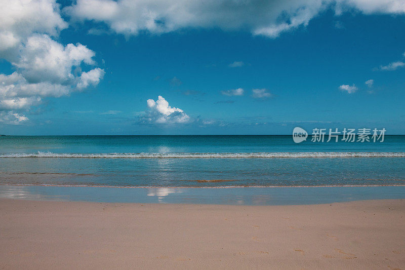 多米尼加共和国，蓬塔卡纳，澳门海滩:令人惊叹的公共海滩，清澈的海水，热带天堂;美妙的场景，周围没有人。