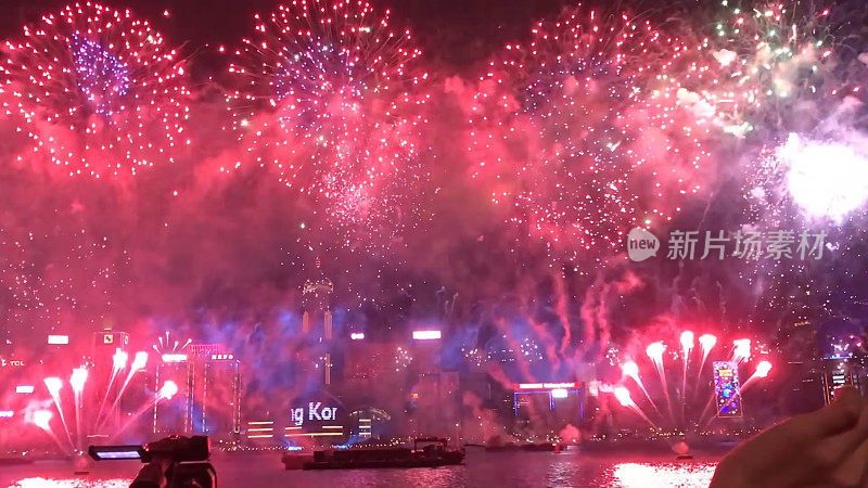 新年前夕在香港维多利亚港