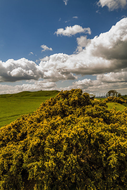 伯顿达塞特山俯瞰英国风景，英国中部的沃里克郡