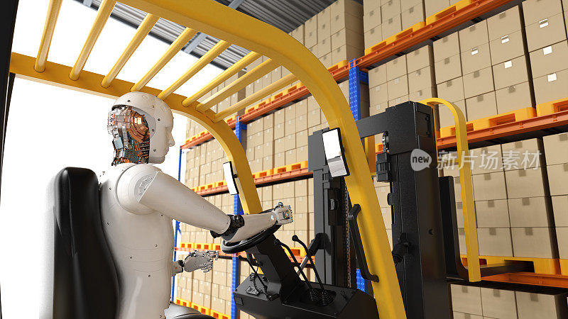自动化仓库，机器人驾驶叉车