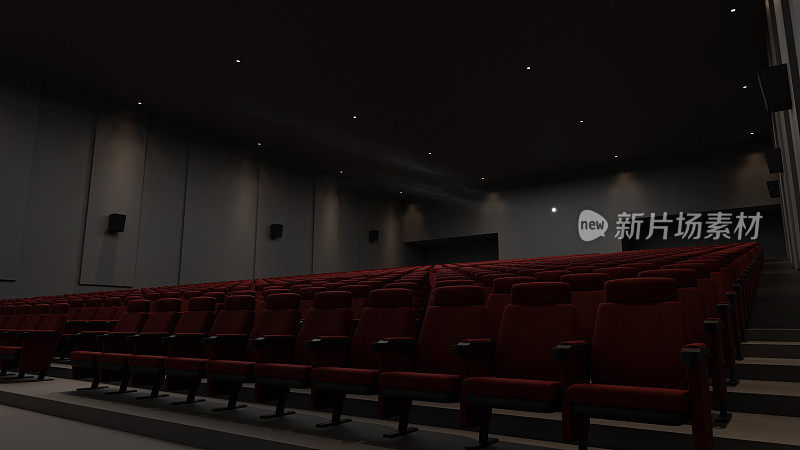电影院空座位，3d渲染