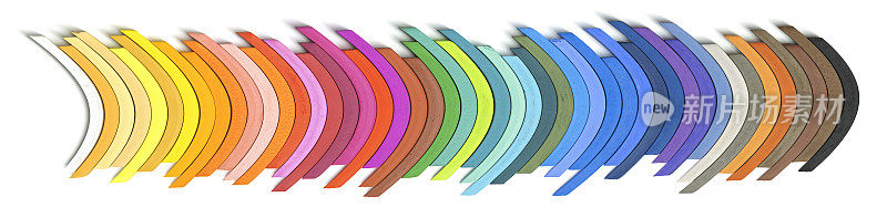 弯曲彩色粉笔粉笔在一个向上和向下的模式