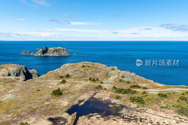 低头，保姆洞和睡眠湾小径，乌鸦头，Twillingate，加拿大