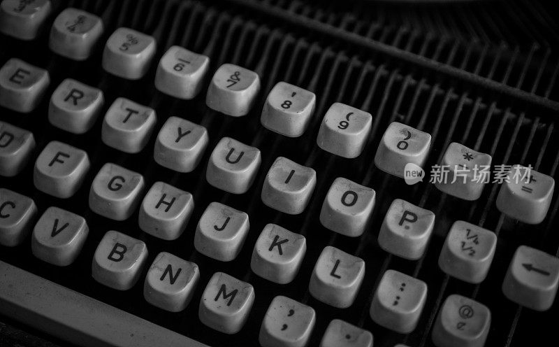 老式打字机键盘库存照片