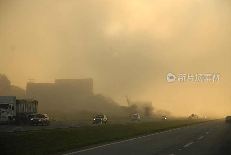 道路附近被烧毁