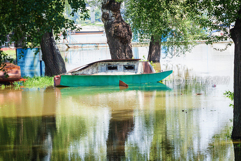 塞尔维亚多瑙河和萨瓦河的春季洪水