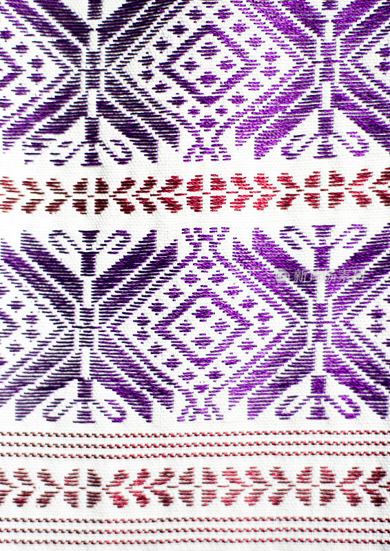 传统墨西哥棉编织织物细节(特写)