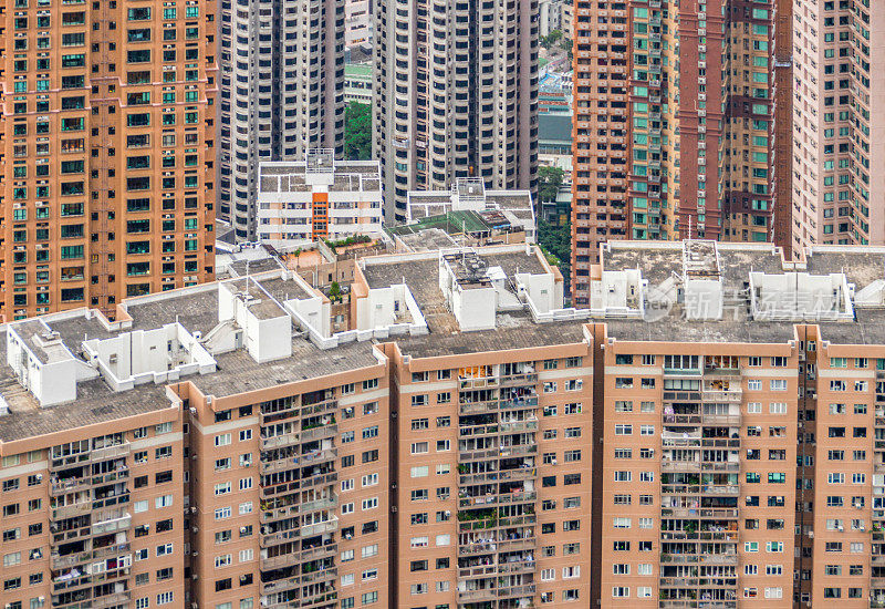 鸟瞰图的香港城市景观