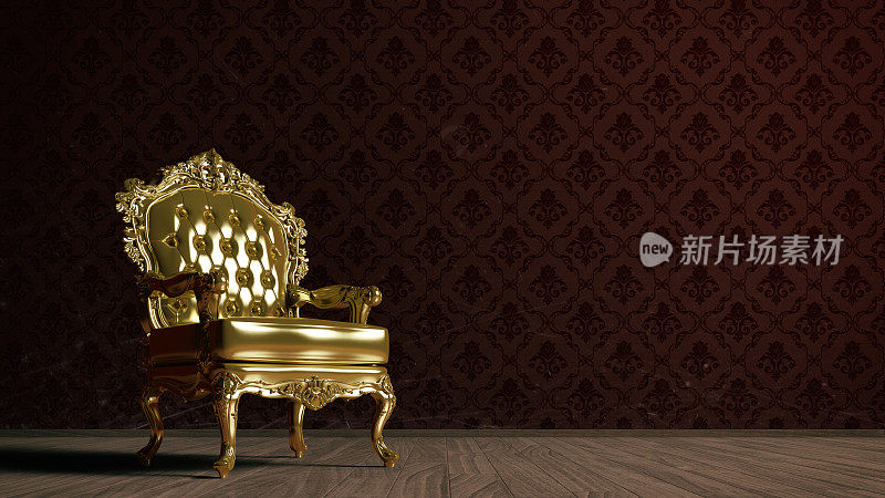 古董金色的扶手椅