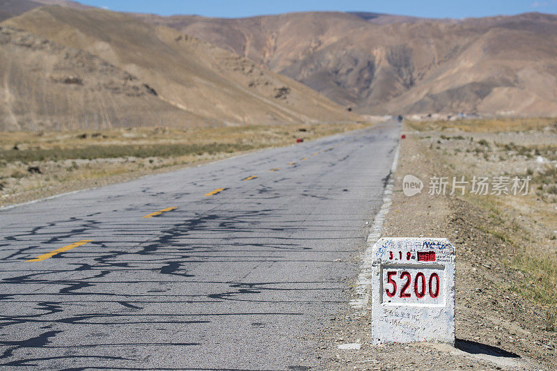 西藏传奇友谊公路上的路标