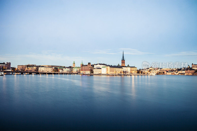 斯德哥尔摩,瑞典。老城和教堂的全景图