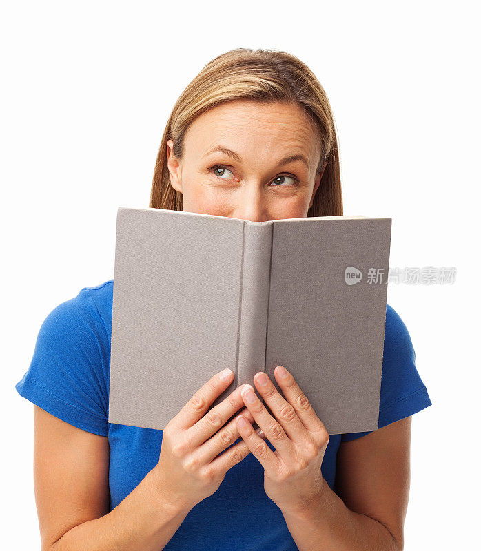 女人把脸藏在书后面-孤立