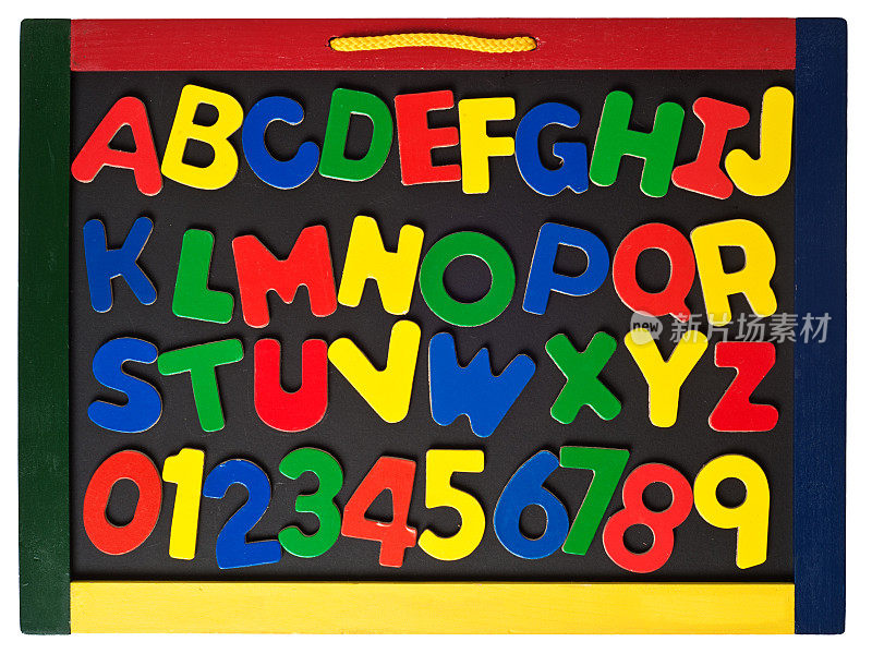 黑板上的字母玩具