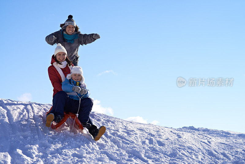 平底雪橇滑雪下坡