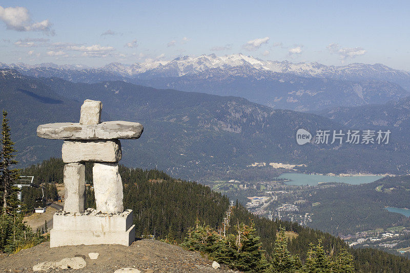 惠斯勒山上的Inukshuk