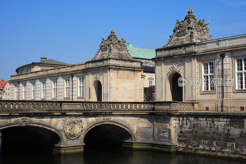大理石桥通往克里斯琴堡的丹麦议会