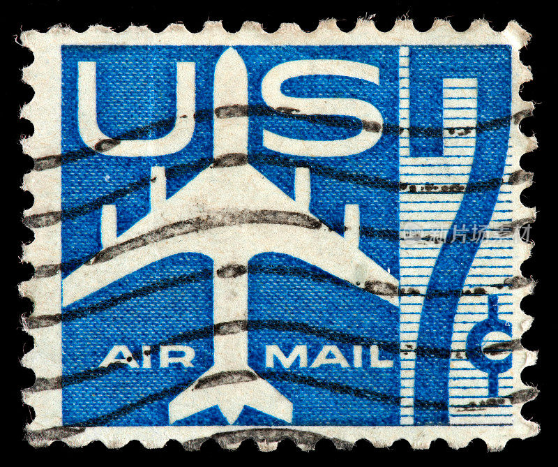 喷气飞机图形美国航空邮资邮票