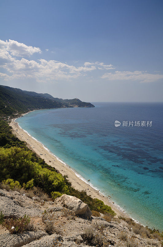 希腊莱夫卡达岛，阿吉欧斯·尼基塔斯海滩