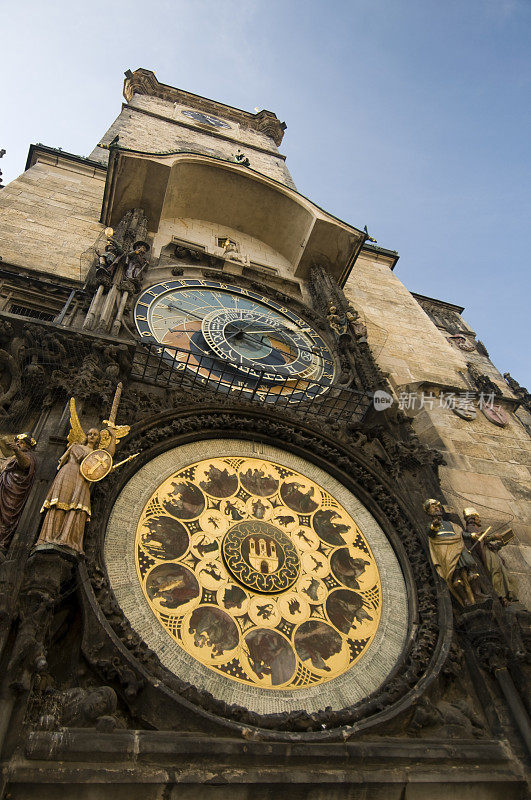 布拉格市政厅和天文钟。