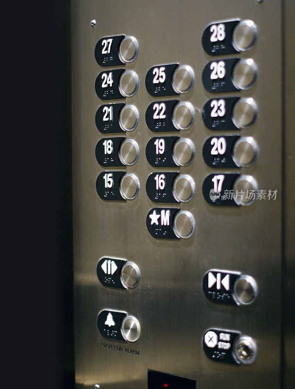 闪亮的电梯按钮