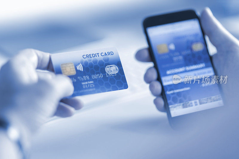 客户在手机上用信用卡在线支付