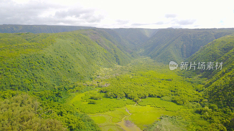 夏威夷大岛鸟瞰Polol山谷